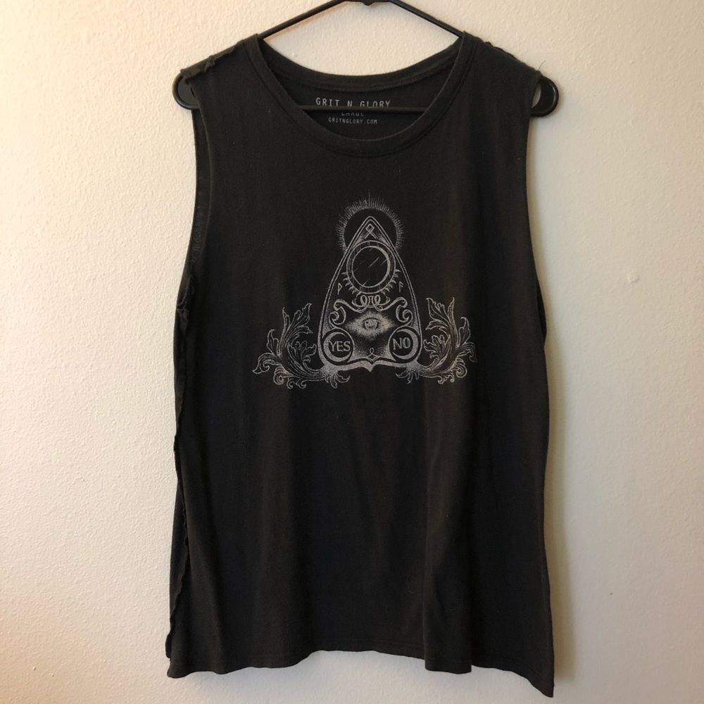 Ouija planchette muscle tank